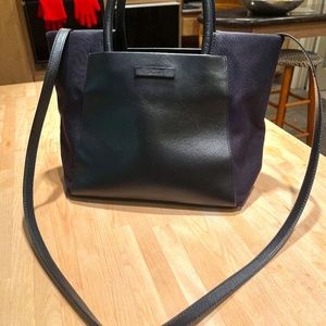 TUMI Black Leather & Canvas Handbag